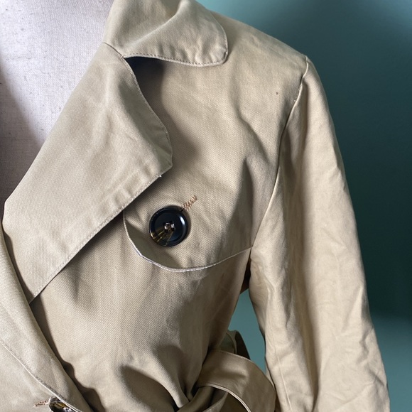 New Women’s Hancy double breasted khaki belted casual trench jacket, Size S - Picture 3 of 8